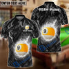 Maxcorners Billiards 9-Ball Fiery Inferno Personalized Name, Team Name Unisex Shirt (6 Colors)