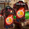 Maxcorners Billiards 9-Ball Fiery Inferno Personalized Name, Team Name Unisex Shirt (6 Colors)