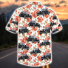 Maxcorners Personalized Hot Rod Classic Car Red Floral Hawaiian Shirt