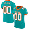 Maxcorners Custom Aqua White-Orange Mesh Authentic Football Jersey LM2605