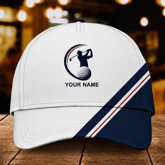 Maxcorners Blue Crest Performance 3D Golf Personalized Name Cap