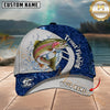 Maxcorners Blue Graffiti Pattern Split Panel & Splash Water Custom Name Fishing Cap
