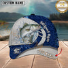 Maxcorners Blue Graffiti Pattern Split Panel & Splash Water Custom Name Fishing Cap