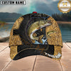 Maxcorners Western Tooled Leather Patchwork & Splash Water Custom Name Fishing Cap