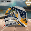 Maxcorners Fishing Is My Therapy Splash Wave Textured Pattern Custom Name Fishing Cap