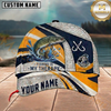 Maxcorners Fishing Is My Therapy Splash Wave Textured Pattern Custom Name Fishing Cap