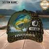 Maxcorners Fish Scale Pattern & Splash Water Panel Custom Name Fishing Cap