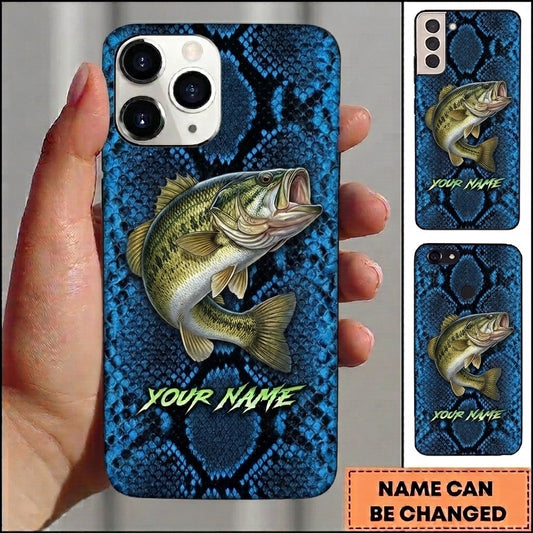 Maxcorners Fishing Phone Case Reptile Scale Texture Custom Name Phone Case