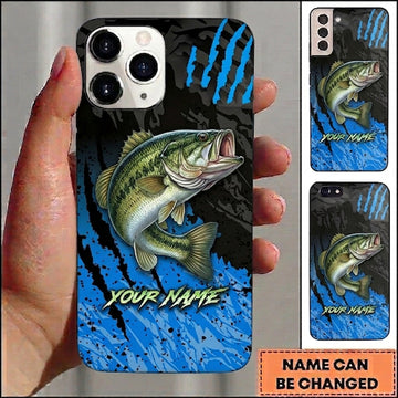 Maxcorners Fishing Phone Case Claw Mark Pattern Custom Name Phone Case