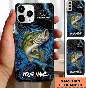 Maxcorners Fishing Phone Case Anchor Lightning Wave Rings Custom Name Phone Case