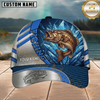 Maxcorners Crystal Ice Blue Design Custom Name Fishing Cap