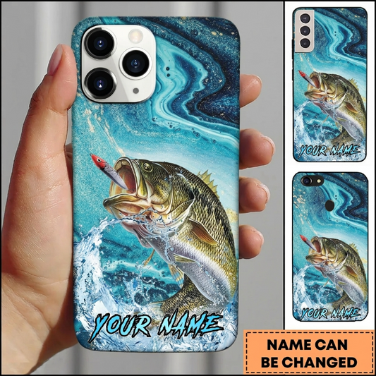 Maxcorners Ethereal Deep Water Waves Design Custom Name Fishing Phone Case