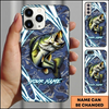 Maxcorners Dynamic Water Ripple Design Custom Name Fishing Phone Case
