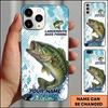 Maxcorners Fishing Phone Case Halftone Dot Background Custom Name Phone Case