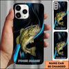 Maxcorners Sleek Dark Liquid Style Custom Name Fishing Phone Case