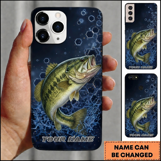 Maxcorners Futuristic Cyber Grid Art Custom Name Fishing Phone Case