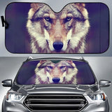 Maxcorners Beautiful Gray Wolf Car Sun Shade