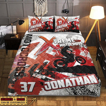 Maxcorners Motocross 29 Multicolor Option Personalized Bedding Set