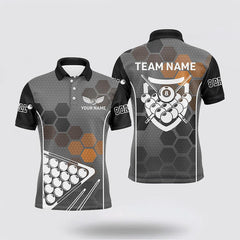 Maxcorners Billiard Balls Pink 3D Polo Shirts 8 Ball Pool Billiards Jerseys