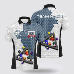 Maxcorners Billiard Hexagon Pattern 3D Polo Shirts