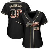 Maxcorners Custom Red Royal-Black 3D American Flag Fashion Premium Baseball Jerseys LM0210
