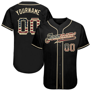Maxcorners Custom Red Royal-Black 3D American Flag Fashion Premium Baseball Jerseys LM0210