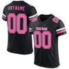 Maxcorners Custom Black Pink-White Mesh Authentic Football Jersey LM2605