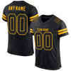 Maxcorners Custom Black Black-Gold Mesh Authentic Football Jersey LM2605
