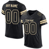 Maxcorners Custom Black Black-Cream Mesh Authentic Football Jersey LM2605