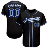 Custom Black Royal-White 3D Authentic Baseball Jersey