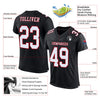 Maxcorners Custom Black White-Red Mesh Authentic Classic Football Jersey LM2605