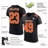 Maxcorners Custom Black Orange-White Mesh Authentic Football Jersey LM2605