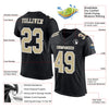 Maxcorners Custom Black Vegas Gold-White Mesh Authentic Football Jersey LM2605