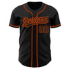 Maxcorners Custom Black Black-Orange Authentic Baseball Jersey LM2605