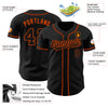 Maxcorners Custom Black Black-Orange Authentic Baseball Jersey LM2605
