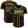Maxcorners Custom Black Gold Pinstripe Black-White Authentic Baseball Jersey LM2605