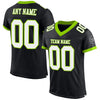 Maxcorners Custom Black White-Neon Green Mesh Authentic Football Jersey LM2605