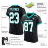 Maxcorners Custom Black White-Aqua Mesh Authentic Football Jersey LM2605
