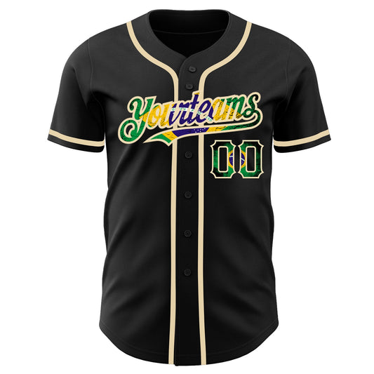Maxcorners Custom Olive Vintage USA Flag-Red Premium Salute To Service Baseball Jersey LM0210
