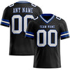 Maxcorners Custom Black White-Royal Authentic Football Jersey LM2605