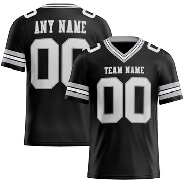 Maxcorners Custom Black White-Gray Authentic Football Jersey LM2605