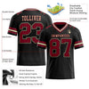 Maxcorners Custom Black Crimson-City Cream Authentic Football Jersey LM2605