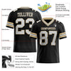 Maxcorners Custom Black White-Vegas Gold Authentic Football Jersey LM2605