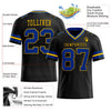 Maxcorners Custom Black Royal-Yellow Authentic Football Jersey LM2605