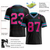 Maxcorners Custom Black Pink-Teal Authentic Football Jersey LM2605