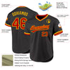 Maxcorners Custom Black Red-Gold Authentic Throwback Baseball Jersey LM2605