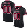 Maxcorners Custom Black Maroon-White Mesh Authentic Throwback Football Jersey LM2605