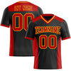 Maxcorners Custom Black Red-Yellow Authentic Football Jersey LM2605
