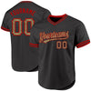Maxcorners Custom Black Camo-Red Authentic Throwback Baseball Jersey LM2605