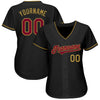 Maxcorners Custom Black Maroon-Old Gold Authentic Baseball Jersey LM2605